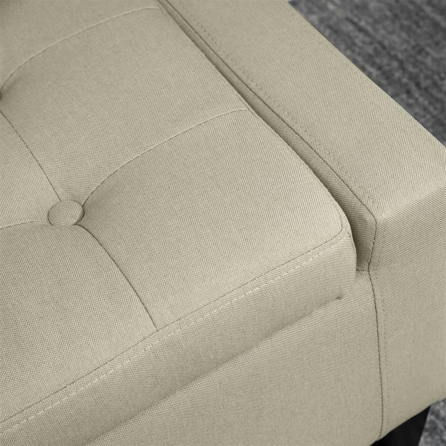 Demi Bonn 36" Upholstered Ottoman Bench, Button Tufted Storage Ottoman with Hidden Compartment, Lift-Top Ottoman for Living Room, Beige