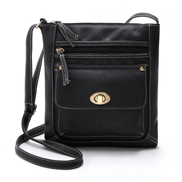 TIMIFIS Crossbody Bags for Women Vacation Essentials Womens Leather Satchel Cross Body Shoulder Messenger Bag Black -