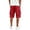 Red, variant on Men's Plain Cargo Shorts, Elastic Waist Multi-Pocket Pants, Summer Casual Straight Leg Bottoms