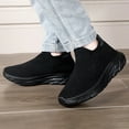 thumbnail image 4 of CAICJ98 Girls Sneakers Lightweight Walking Shoes Athletic Slip on Sock Sneakers knit Comfortable Running Shoes Boys Black,2(Little Kid/Big Kid), 4 of 5