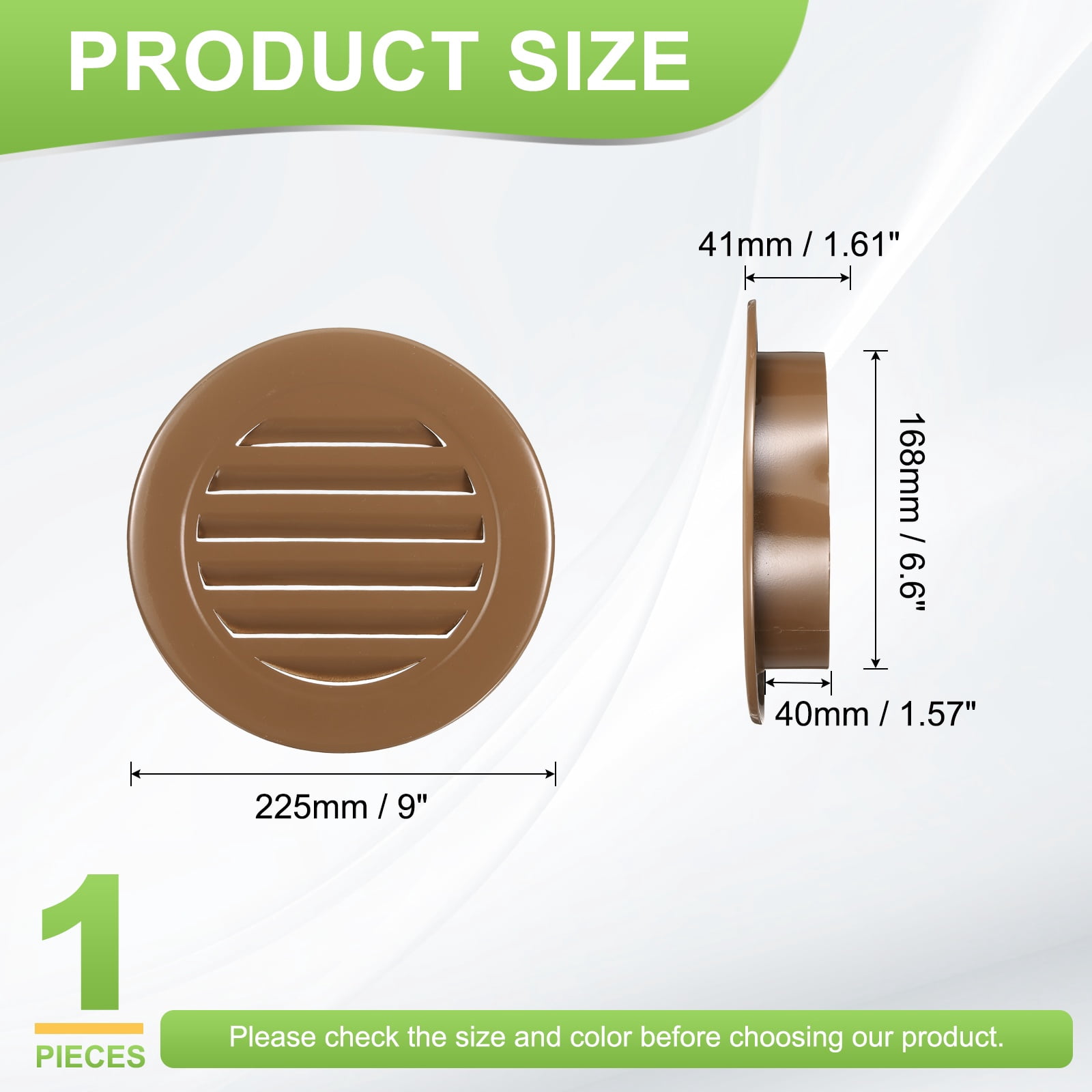 Uxcell 6.6" Round Air Vent, Louver Grille Cover Aluminum Alloy Soffit Vent HVAC Ventilation for Ceiling Wall Roofing Bathroom Kitchen Garage Duct Shed Garage, Coffee