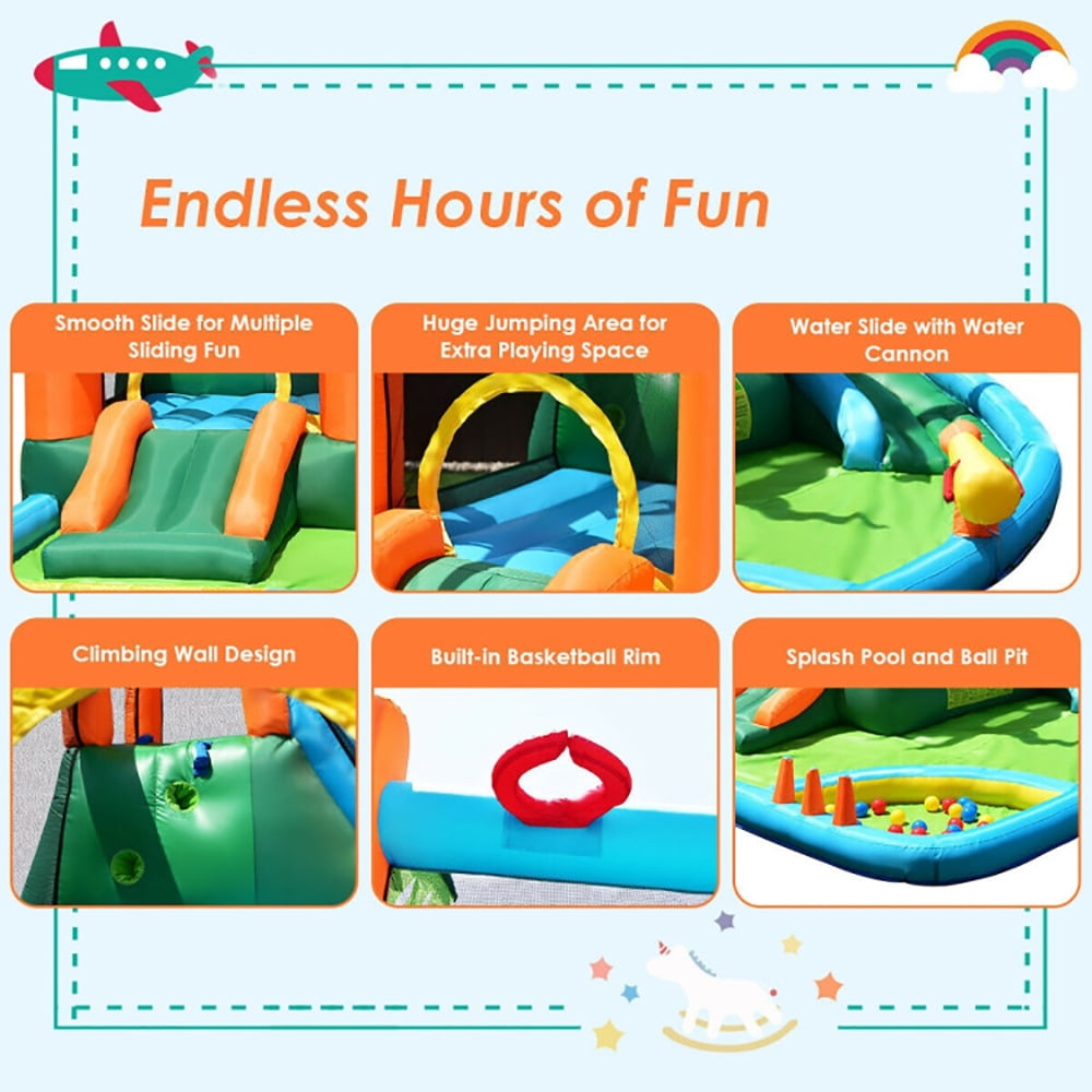 Aimee Lii 7-in-1 Inflatable Slide Bouncer with Two Slides, Bounce House Water Slide for Kids 5-10 Aimee Lii 7-in-1 Inflatable Slide Bouncer with Two Slides, Bounce House Water Slide for Kids 5-10