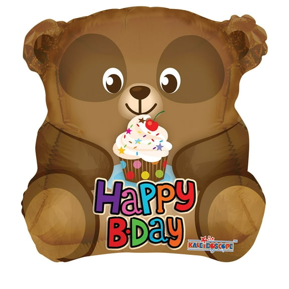 Birthday Teddy Bear Shaped Mylar Balloons 18 inch - 5 Pack