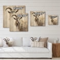 thumbnail image 4 of Designart "Grazing Goats with Grace III" Animals Print on Natural Pine Wood, 4 of 5