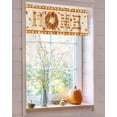 thumbnail image 4 of Autumn Home Valances Curtain for Kitchen Cafe, Maple Leaf Wreath Fall Leaves Window Valance 1 Panel Short Curtains 54"x 18" Rod Pocket Windows Treatment Drape for Bathroom Living Room Bedroom Orange, 4 of 6