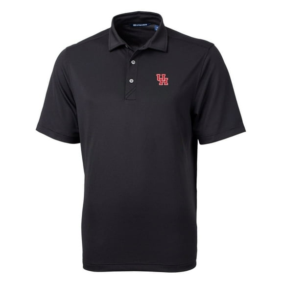 Men's Cutter & Buck Black Houston Cougars Big & Tall Virtue Eco Pique Recycled Polo