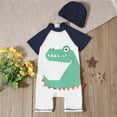 thumbnail image 2 of ibiyuan Boys One Piece Swimsuit Size 8 Boys' Swimwear1 Piece Zipper Bathing Suit Toddler Sun Rash Guard Short Sleeve Dinosaur Surfing Suit UPF 50+,3-4 Years, 2 of 9