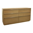 thumbnail image 3 of Sarasota 60" Oak Wood Dresser with 6 Drawers and Metal Handles in Natural Finish, 3 of 5