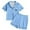 1-63Sky Blue199, variant on MEZZALL Girls Sleepwear Set 2pcs Tween Girl Heart Print Short Sleeve Lapel Button Down Tops & Shorts Pajamas Sets Soft Comfortable Loungewear For Kids Birthday Nightwear