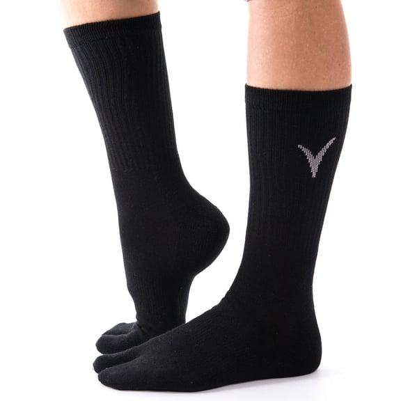 V-TOE SOCKS Flip-Flop Split Toe Socks Crew Japanes Black Sports Casual Women 9-12 Men 8-11
