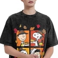 thumbnail image 5 of Camisetas lavadas con el mensaje "Snoopy Charlie Brown Lucy Thankful Thanksgiving Day" para hombre y mujer, de algodón, de gran tamaño y estampadas, 5 of 5