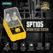 Autool SPT105 Spark Plug Tester, Double Hole, 0-6000RPM Adjustable, Ignition Coil Diagnostic Analyzer with Protective Cover for All Vehicles,