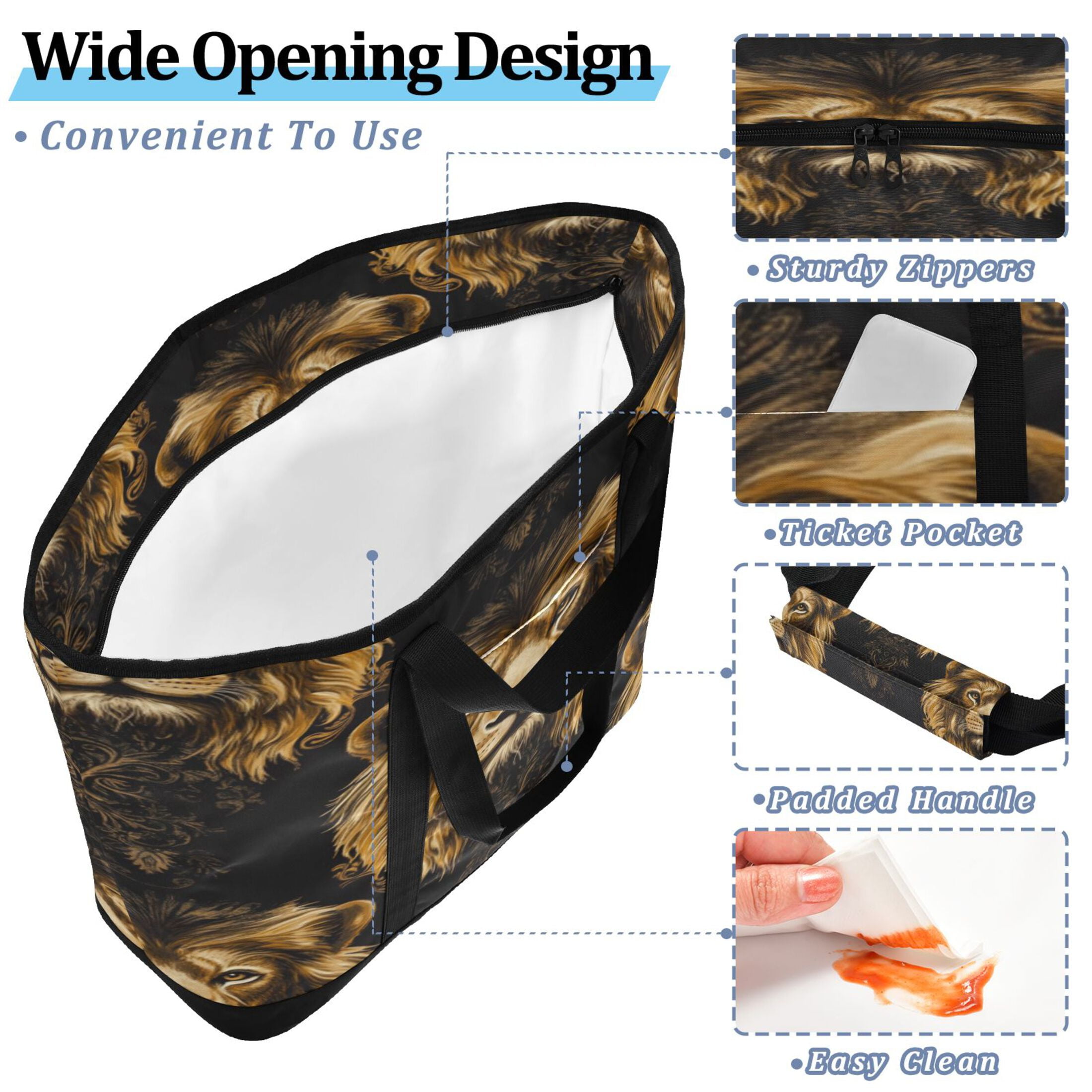 Large Hand-held Ice Pack Picnic Bag Insulation and Refrigeration Suitable for Shopping Picnics and Camping Fierce Lion