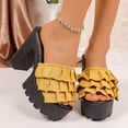 thumbnail image 2 of SBYOJLPB Women's Sandals Fashionable and Versatile Lace Heel High Heels Plus Size Shoes Spring and Summer Trendy Comfortable Sandals, 2 of 9