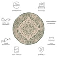 thumbnail image 6 of Safavieh Courtyard Carleton Medallion Indoor/Outdoor Area Rug, Beige/Dark Green, 6'7" x 6'7" Round, 6 of 10