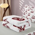 thumbnail image 5 of Erosebridal Cherry Zipper Queen Comforter Set with Fitted Sheet and 2 Pillowcases Crimson Zipper Bedding Set, Crimson Cherry, Gray Reversible, 5 of 7