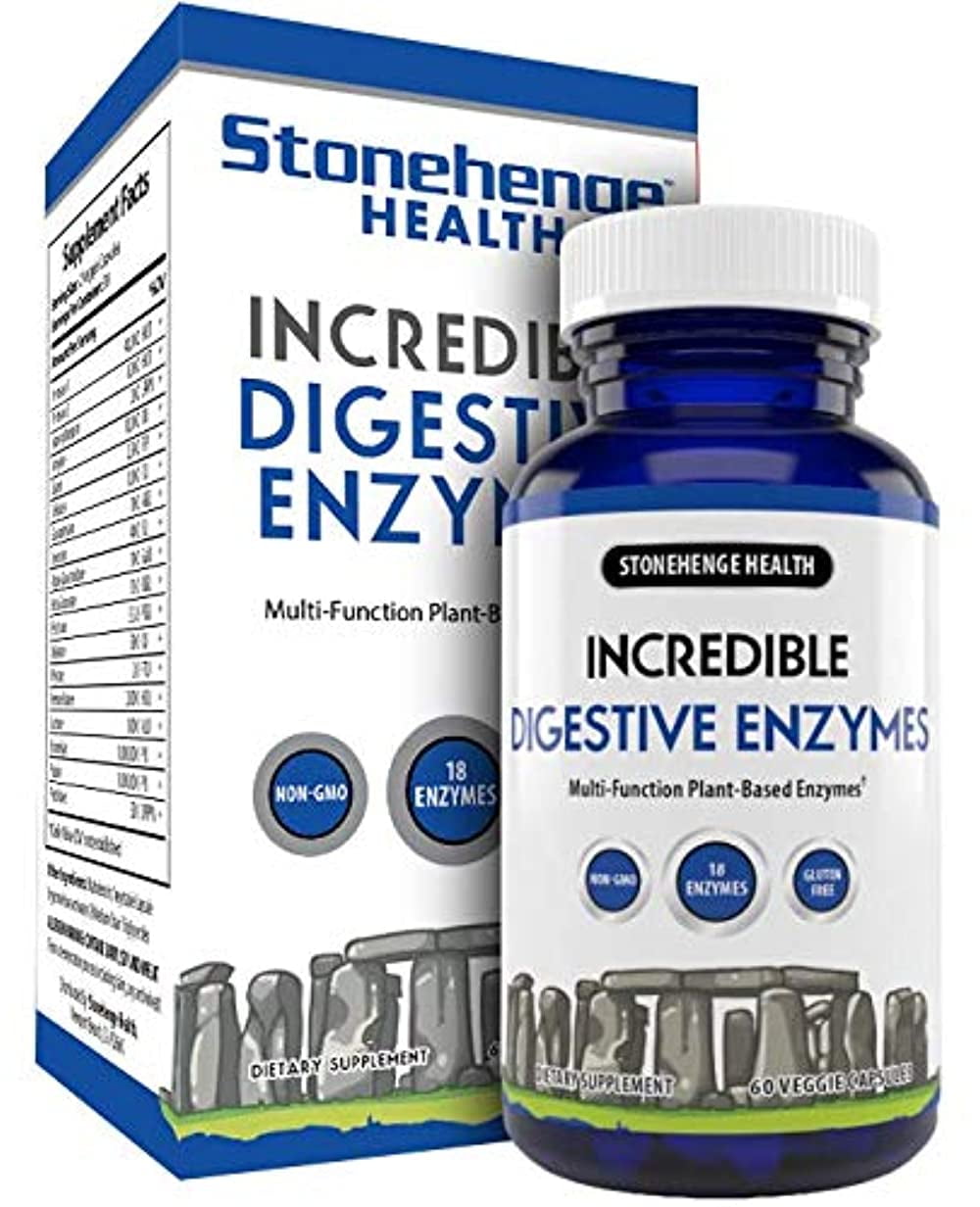 Stonehenge Health Incredible Digestive Enzymes 18 PlantBased Enzymes