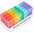 thumbnail image 1 of 2 Times A Day Monthly Pill Organizer, 30 Day Pill Box With Small Compartments, 1 of 4
