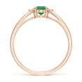 thumbnail image 2 of ANGARA Natural Tapered Shank Emerald Solitaire Ring with Diamond Accents in 14K Rose Gold for Women (Size-6x4mm) | May Birthstone, Birthday, Anniversary, Jewelry Gift for Women | Natural Emerald Ring, 2 of 8
