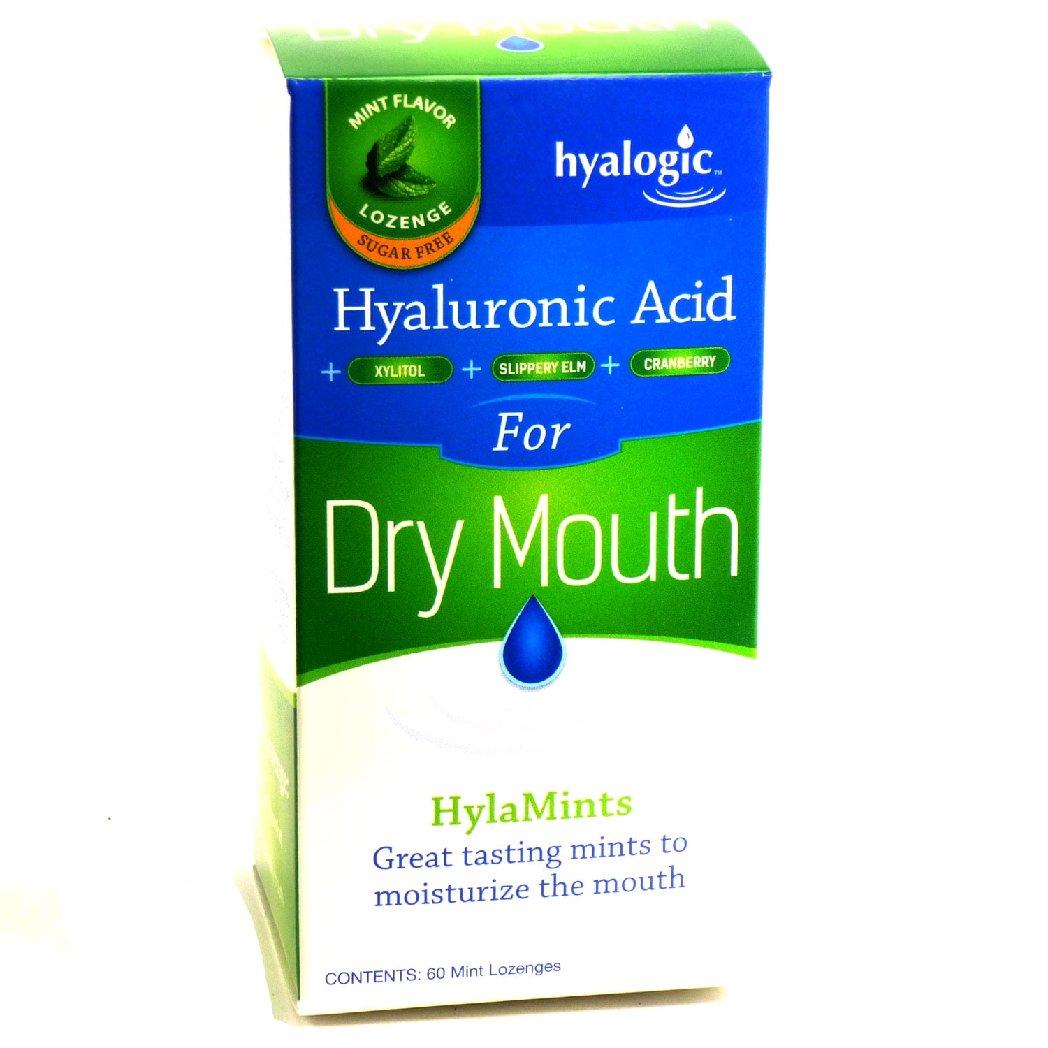 Hyalogic Hyaluronic Acid for Dry Mouth Mint Flavor 60 Lozenges