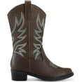 thumbnail image 5 of Kushyshoo Cowboy Boots for Girls and Boys Western Mid-Calf Dark Brown Cowgirl Boots Riding Shoes Size 11, 5 of 6