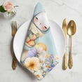 thumbnail image 2 of Easter Cloth Napkins, Spring Watercolor Bunny Carrots Eggs Flowers Blue Washable and Reusable Dinner Napkins Set of 8, Table Napkin for Kitchen Party Birthday Wedding Hotel Housewarming 20"x20", 2 of 9