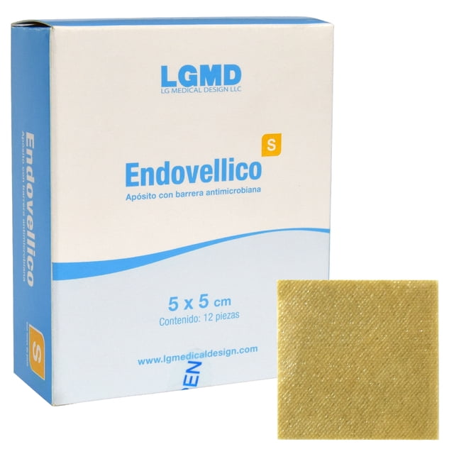 Apósito antimicrobiano con plata Endovellico-S Caja 12 piezas medida: 5x5cm