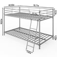 thumbnail image 5 of Ktaxon Twin over Twin Steel Bunk Beds Frame, with Ladder Bedroom Dorm Room for Kids Adult Junior Children,Gray, 5 of 10