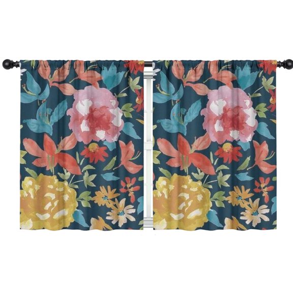 Blackout Kids Curtains,Pioneer Flower Floral Print Pattern Childrens Insulated Curtains Set Of 2,Bedroom Essentials,Toddler Room Decor 42"x54"