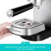 Casabrews 20 Bar Espresso Machine with Milk Frother Steam Wand, Stainless Steel Professional Cappuccino and Latte Coffee Machine, New, Silver