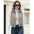 thumbnail image 4 of ieFashion Womens Faux Fur Vest Lapel Collar Sleeveless Zip Up Cardigan Vest Top Fuzzy Coats Jacket Fluffy Outwear with Pockets, 4 of 8