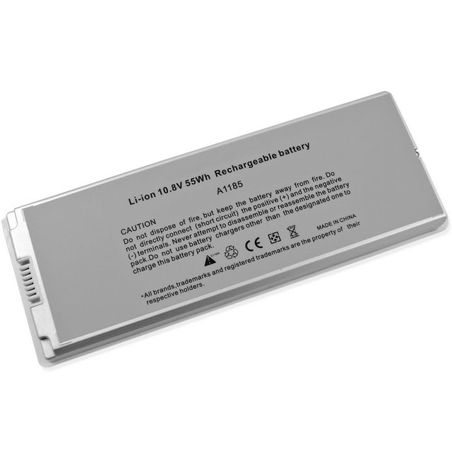 Replacement Battery A1185 Capacity 10.8V/55WH Compatible with Apple MacBook 13" A1181 (2008) - White