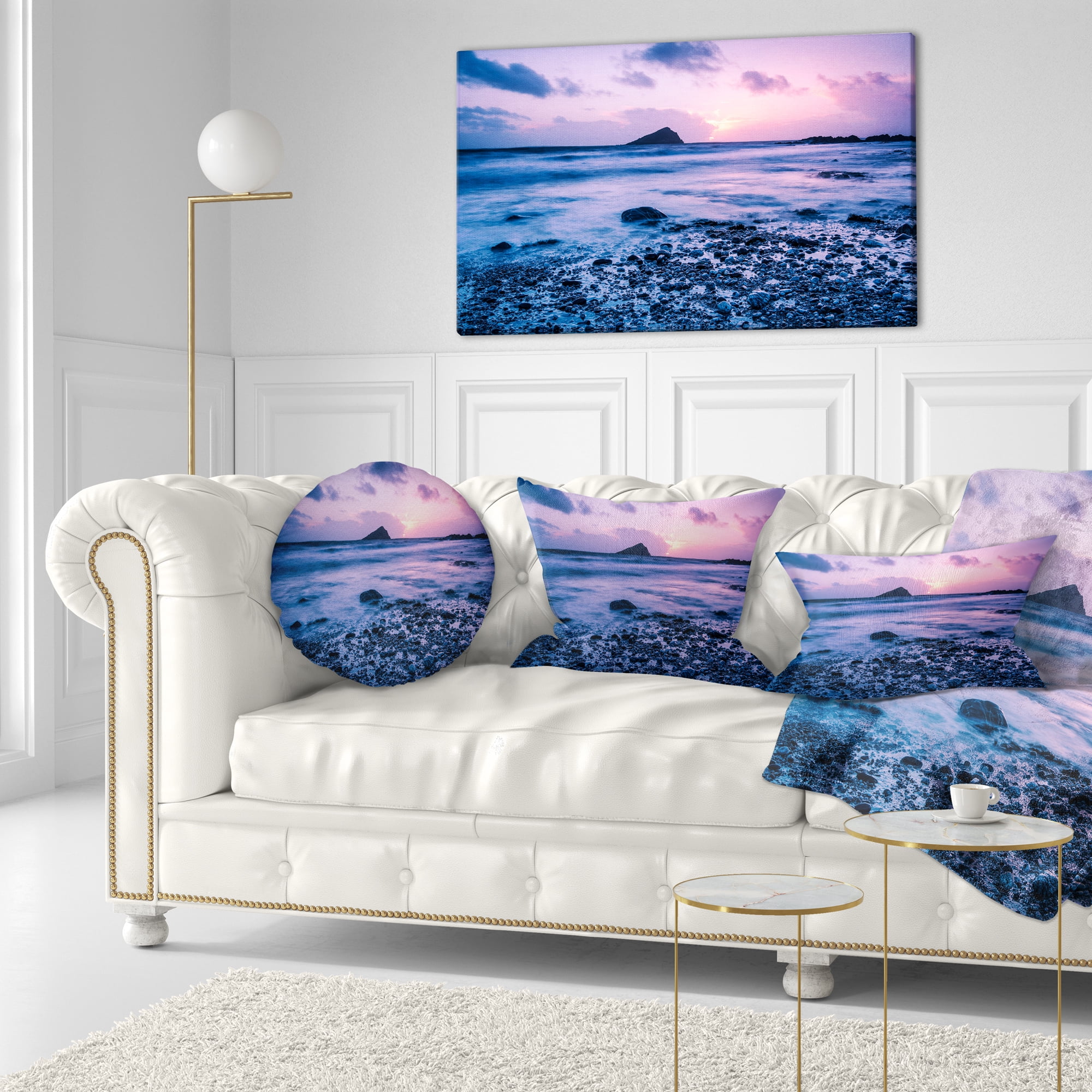 Designart 12" x 20" Multi-color Polyester Throw Pillow