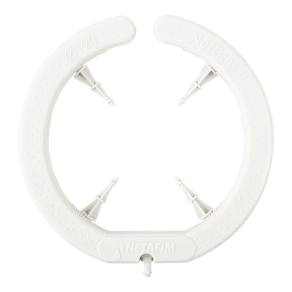 Netafim Netbow 5" 4 Outlet Drip Irrigation Ring (5 PCS) - Multi Outlet Drip System Arc for Ideal Water Distribution | Barbed Connection & Foldable Legs | Great for Grow Containers (5 Pack)