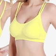thumbnail image 2 of ATOYSOY Women's Sports Bra Everyday Bra Camisoles Breathable Push Up Teens Comfort Bra Workout Underwear Yoga Running Activewear Spaghetti Strp Wireless Yellow M, 2 of 3