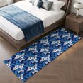 thumbnail image 4 of Hallway Runner Rug 2'x6', Watercolor Floral Kitchen Runner Rugs Non-Slip Carpet Mats, Summer Tropical Monstera Leaves Blue Bedside Rugs Runners Washable Floor Carpet for Bathroom Laundry Room, 4 of 8