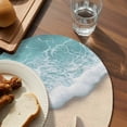 thumbnail image 3 of Beach Coastal Round 13 Inch Placemats Set of 2, Summer Nautical Starfish Aqua Beige HeatResistant Non Slip Place Mats for Dining Table, Wipeable Braided Kitchen Table Mats for Housewarming, 3 of 9