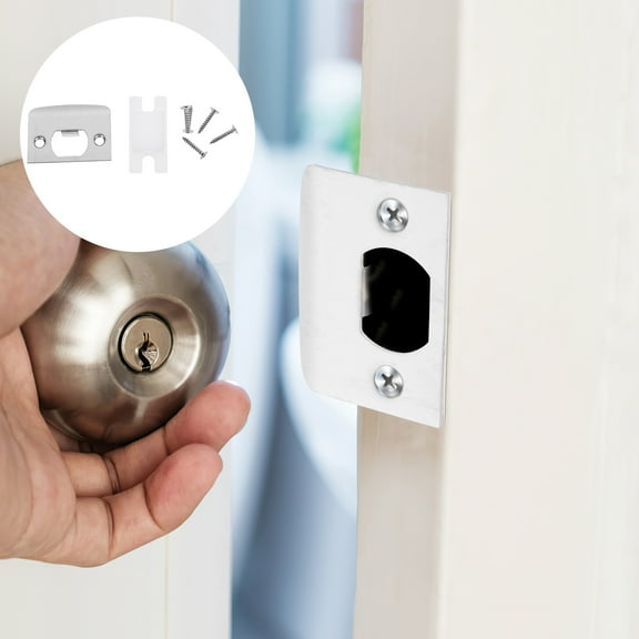 AURARMLET 2 Sets Deadbolt Strike Plates for Door Security Reinforcement Home Installation Hardware