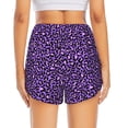 thumbnail image 2 of Lsque Purple Leopard Printed Women's Running Shorts with Liner Pockets,Elastic Quick Dry Workout Athletic Gym Yoga Shorts,Womens High Waist Shorts-XX-Large, 2 of 9