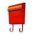thumbnail image 3 of NACH Euro Aged Red Mailbox with Newspaper Holder, Rustic Wall Mount Mailboxes for Outside, Outdoor Mail Holder, Rust Resistant Metal Mailbox, 11 x 4 x 13 inch, TH-15657, 3 of 5