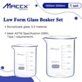 thumbnail image 3 of Vasos de vidrio de borosilicato Max Sturdy, 1000 ml, 200 ml, 3.3, 3 of 7