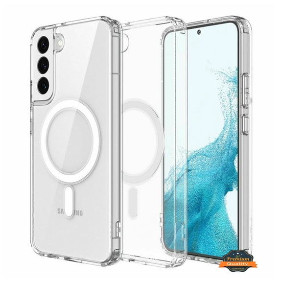 For Samsung Galaxy S24 FE /Fan Edition Magnetic Clear Compatible with Magsafe Wireless Charger PC TPU Hybrid Slim Transparent Phone Case Cover by Xpression - Clear
