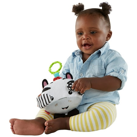 Fisher-Price Peek-a-boo Giggles Roscoe Baby Toy, Sweet, soft & oh-so-huggable plush zebra toy By FisherPrice