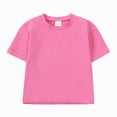 thumbnail image 4 of TOWED22 Girls Summer Outfits Casual Lounge Set Cap Sleeve T Shirt and Elastic Waist Shorts 2 Piece Clothing Sets(Hot Pink,8-9 Y), 4 of 9