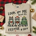 thumbnail image 2 of EMBROIDERED Christmas Raccoons Embroidery Shirt, Cute Woodland Raccoon Trio Shirt, Santa Tree Gift Holiday Shirt, Vintage Xmas Animals, 2 of 5