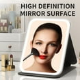 thumbnail image 3 of Compact Rechargeable LED Makeup Mirror with Foldable Design – Portable Travel & Desktop Use, 3 Color Lights (Natural Light Included), Touch Dimming, High-Definition Mirror Surface, Ideal for, 3 of 6