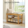 thumbnail image 6 of 3-Tier Shoe Rack Bench, Hallway Bamboo Organizer, Home Storage Shelf with Holds 286 lb, Natural, 6 of 7