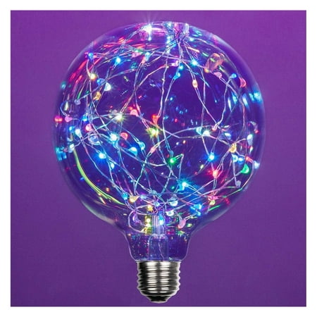 

LEDimagine Fairy String Light Bulb Fairy Lights LED Globe Fairy Light Pendant Bulb Globe Fairy LED Light (RGB Multicolor Color Changing G125 Globe Light Bulb E26 Base)