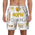thumbnail image 2 of Picia Home Cooking pattern Mens Swim Trunks with Compression Liner Stretch Beach Shorts Quick Dry with Zipper Pockets No-Chafing Board Shorts-X-Large, 2 of 9
