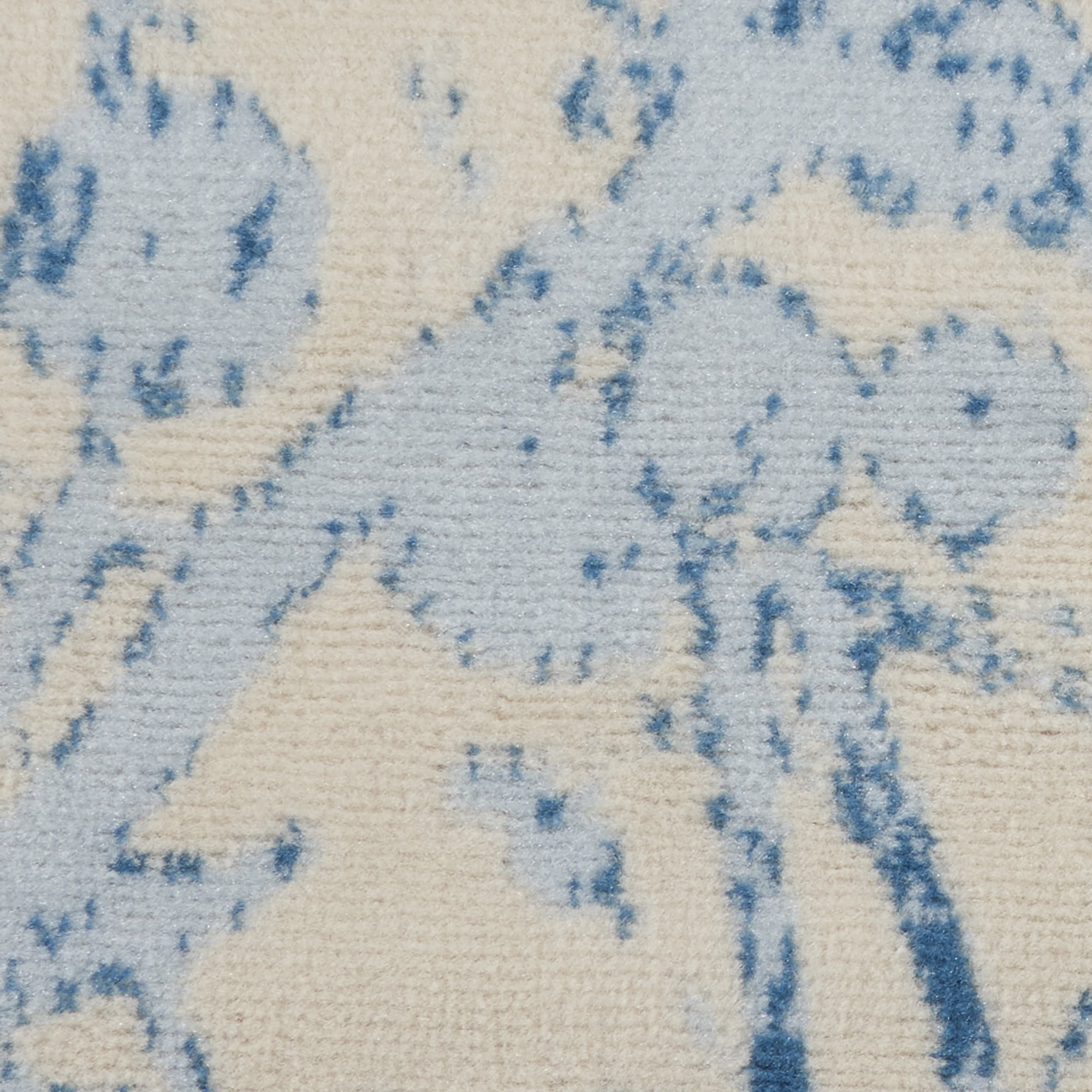 Walmart Bliss Modern Botanical Ivory/Blue 5'3" x Round Area Rug, (5' Round)
